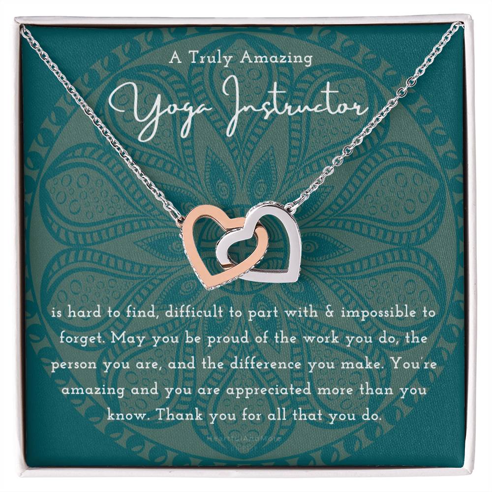 Gift For Yoga Instructor Yoga Instructor Appreciation Gift A Truly Amazing Yoga Instructor Gift Interlocking Hearts Necklace