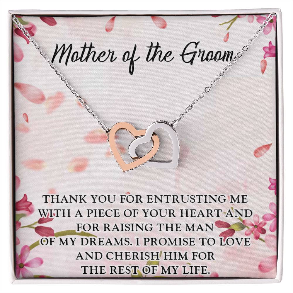 Mother In Law Wedding Gift From Bride Mother In Law Birthday Gifts Mother In Law Wedding Day Gifts Mother Of The Groom Hearts Necklace Interlocking Hearts Necklace