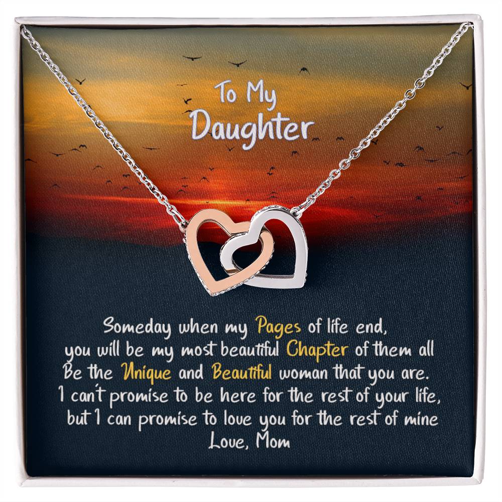 Daughter My Beautiful Chapter - Hearts Necklace Interlocking Hearts Necklace