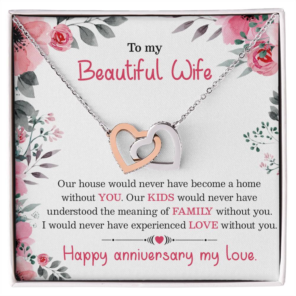 Interlocking Heart Anniversary Necklace Gift For Your Wife Interlocking Hearts Necklace