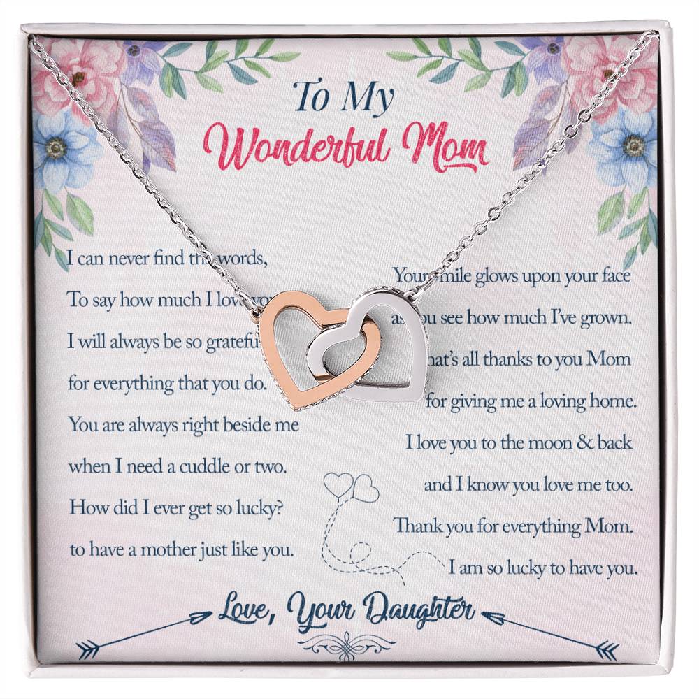 Interlocking Hearts Daughter To Mom I Can Never Find The Words Interlocking Hearts Necklace