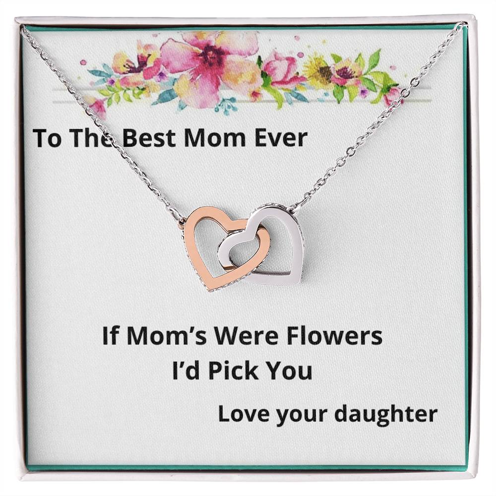 If Mom'S Were Flowers Two Hearts Necklace Interlocking Hearts Necklace