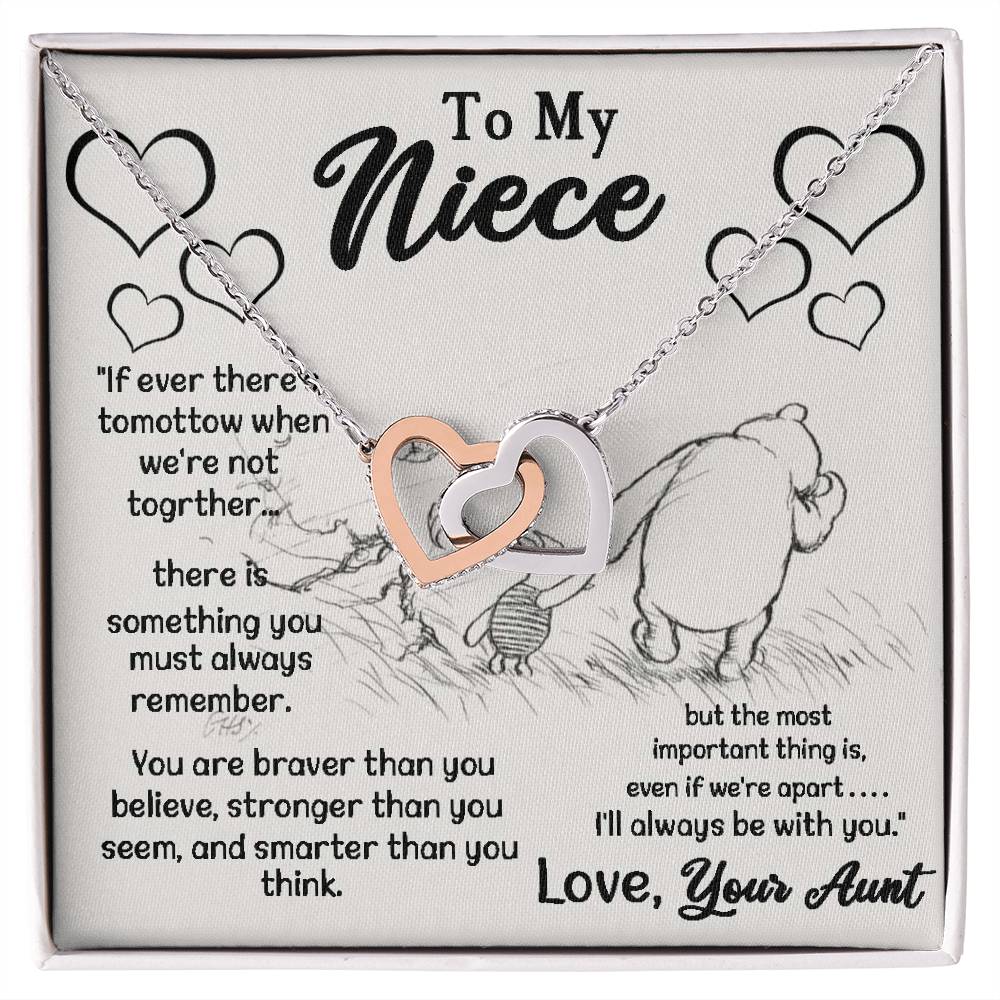 To My Niece Love Your Aunt Interlocking Hearts Necklace Gift For Niece Niece Gift From Aunt Niece Necklace Niece Birthday Gift