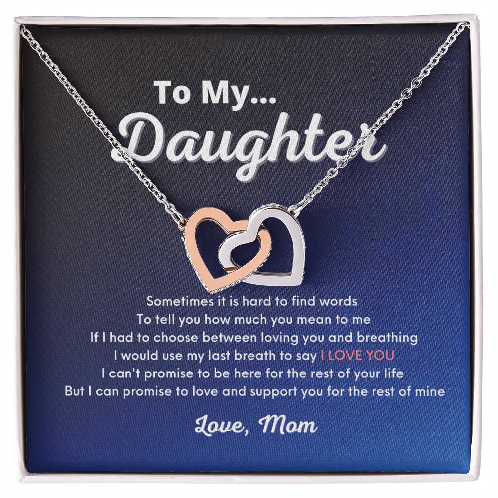 To My Daughter - Love You For The Rest Of My Life - Necklace [Premium] Interlocking Hearts Necklace
