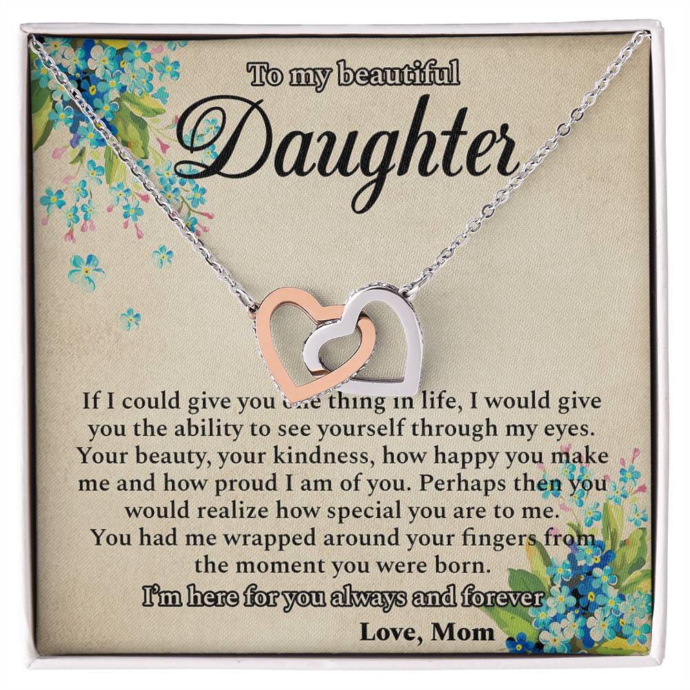 I&#39;M Here For You Always And Forever - Best Gift For Daughter Interlocking Hearts Necklace