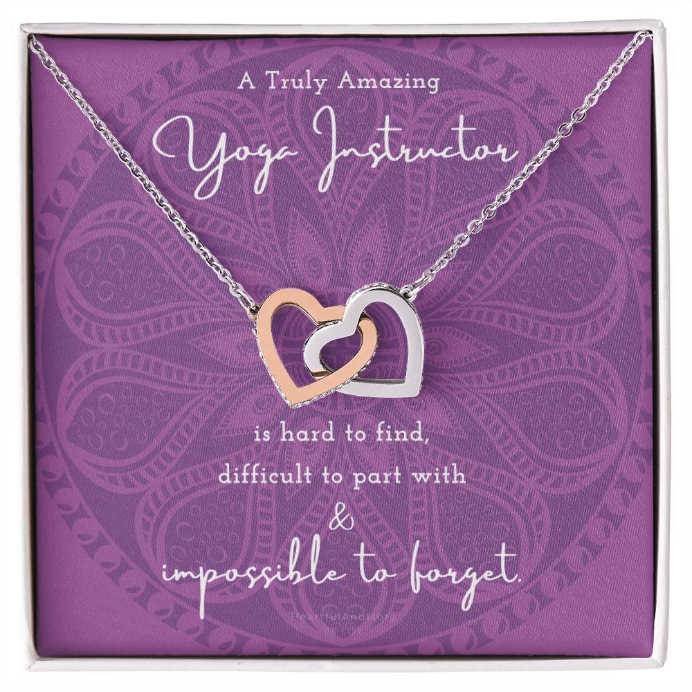 Gift For Yoga Instructor Yoga Instructor Appreciation Gift A Truly Amazing Yoga Instructor Gift Interlocking Hearts Necklace