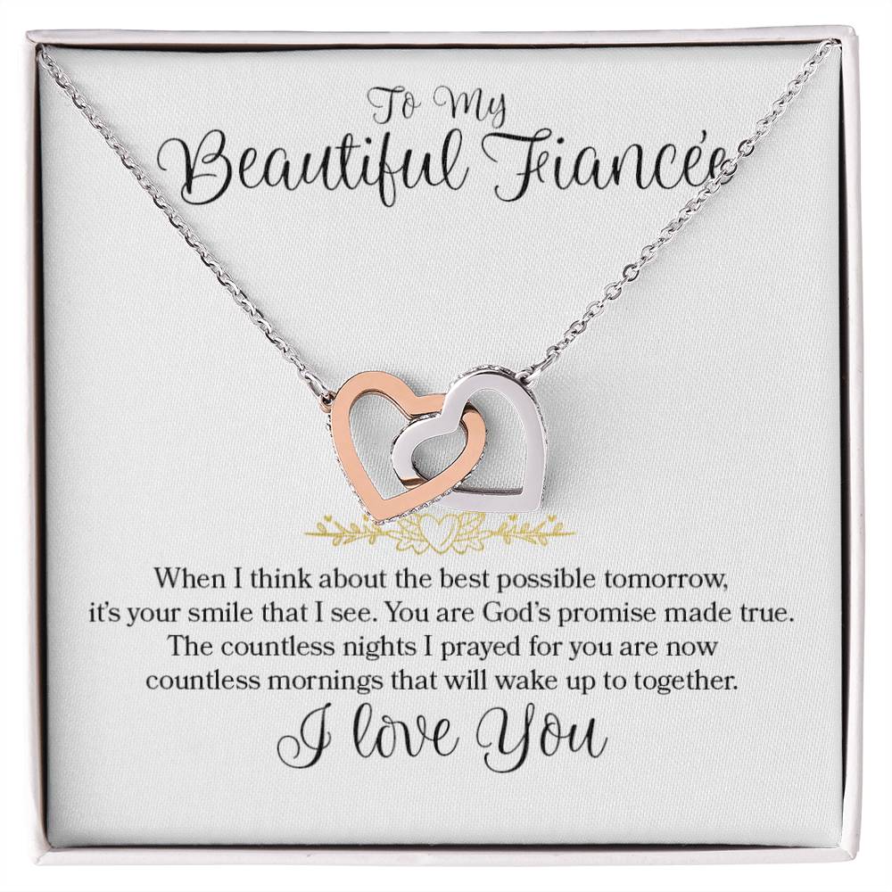 Interlocking Hearts - To My Beautiful Fiancee Interlocking Hearts Necklace