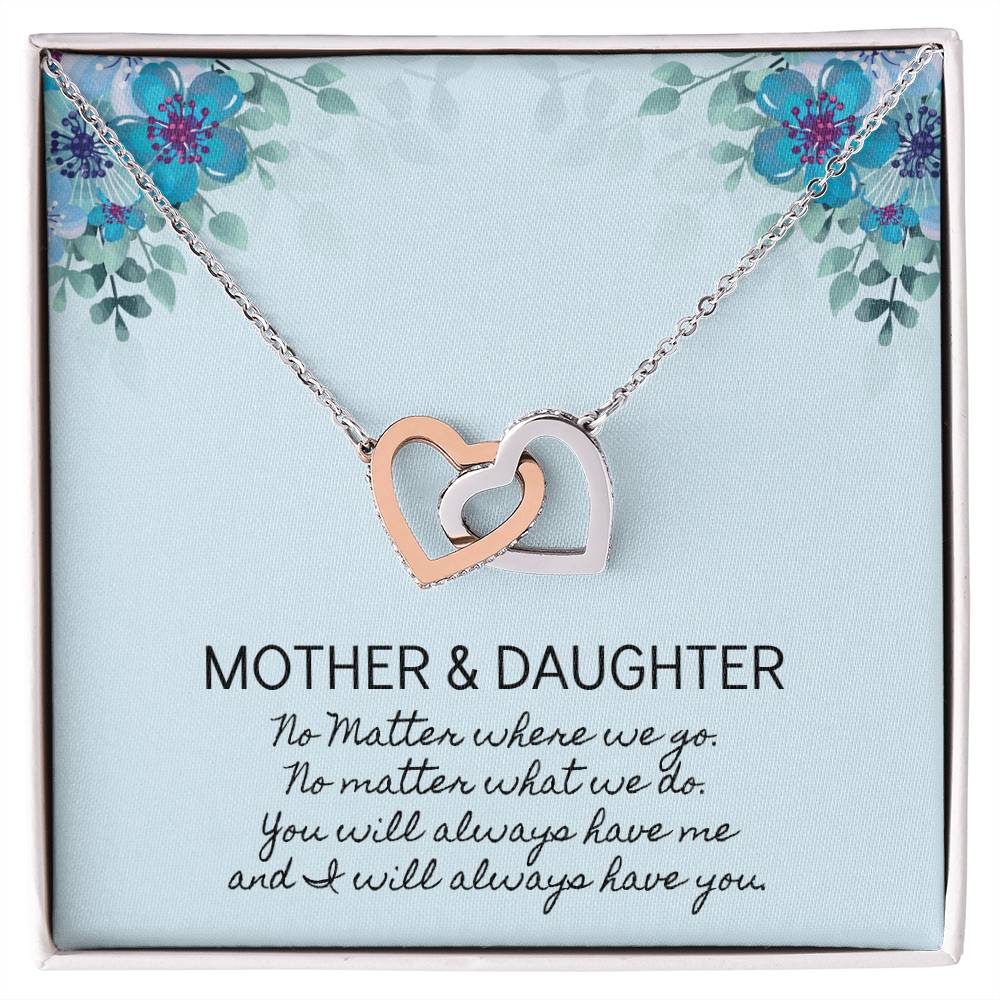 Mother And Daughter Sentimental Jewelry Necklace Gift For Mothers Day Gift For Daughter Birthday Presents For Mom Birthday Interlocking Hearts Necklace