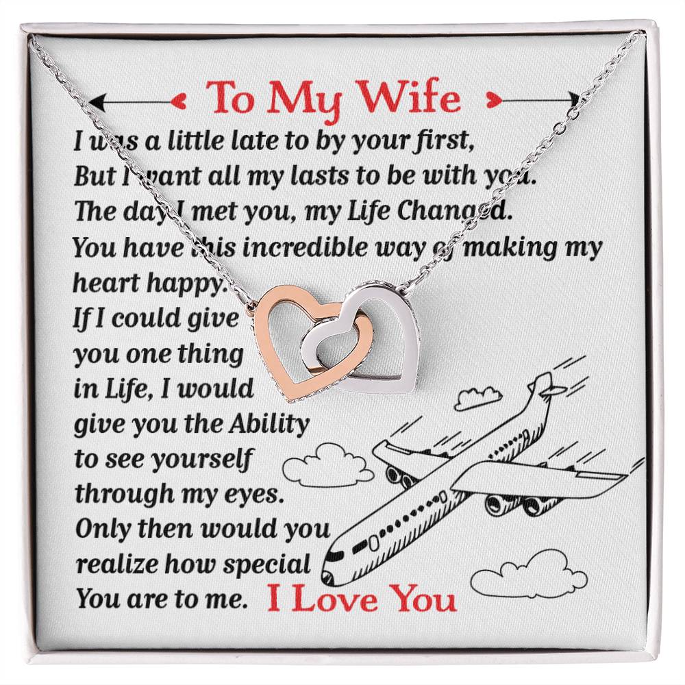 Pilot&#39;S Wife- Interlocking Heart Necklace Interlocking Hearts Necklace