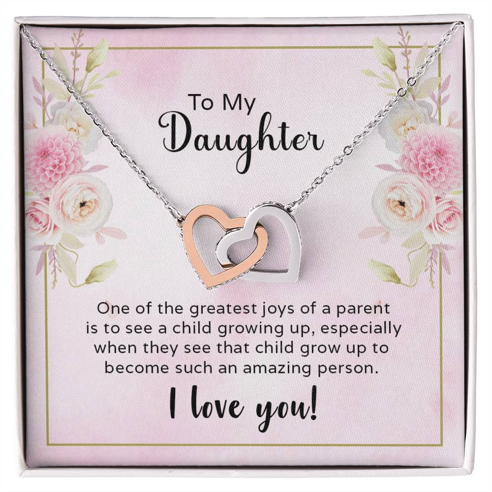 Greatest Joy Of A Parent Heart Necklace Interlocking Hearts Necklace