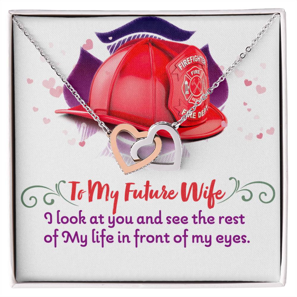 Firefighter'S Future Wife - Interlocking Heart Necklace Interlocking Hearts Necklace