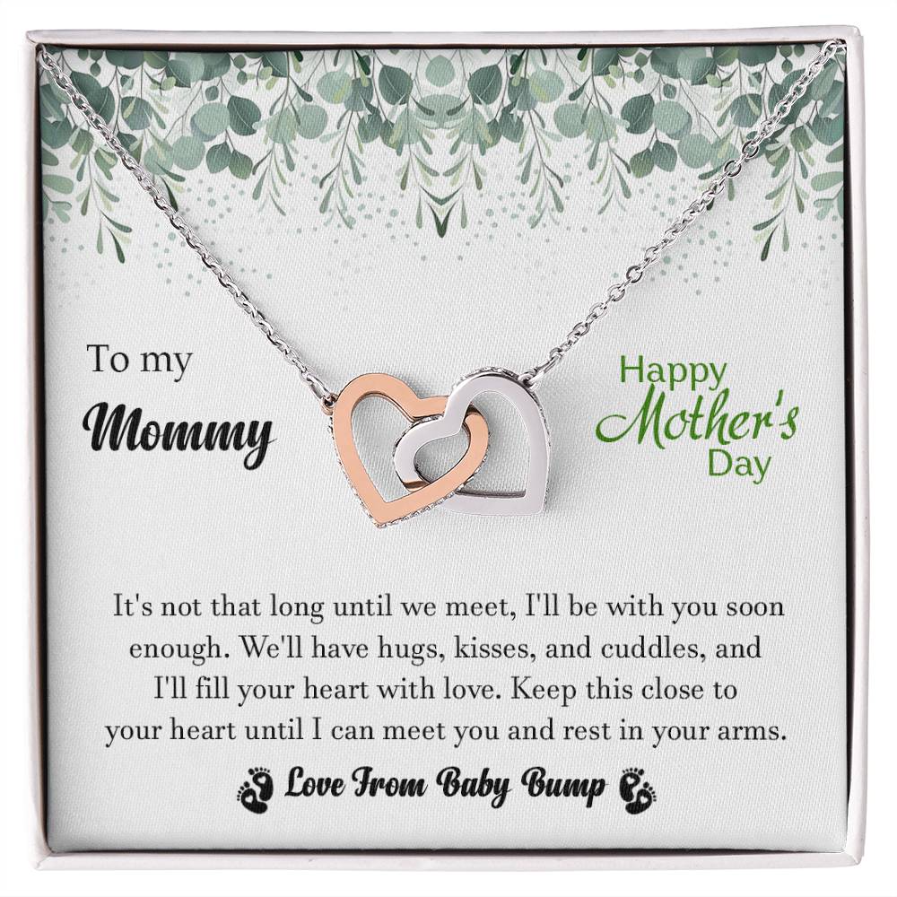 To My Mommy - From Baby Bump - Pregnancy Gift - Mother'S Day Gift - Luxury Necklace Interlocking Hearts Necklace