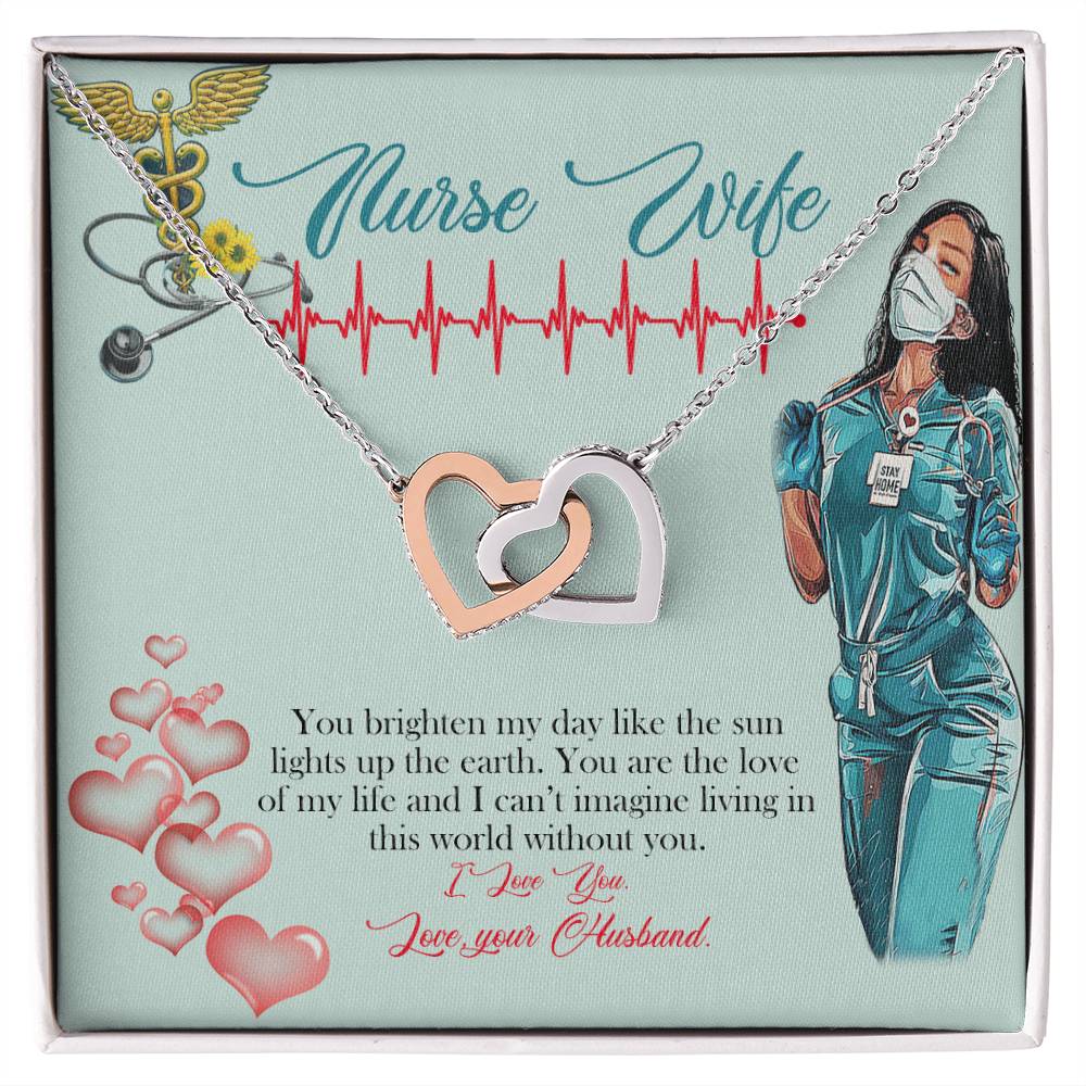 Love Your Nurse Interlocking Hearts Necklace