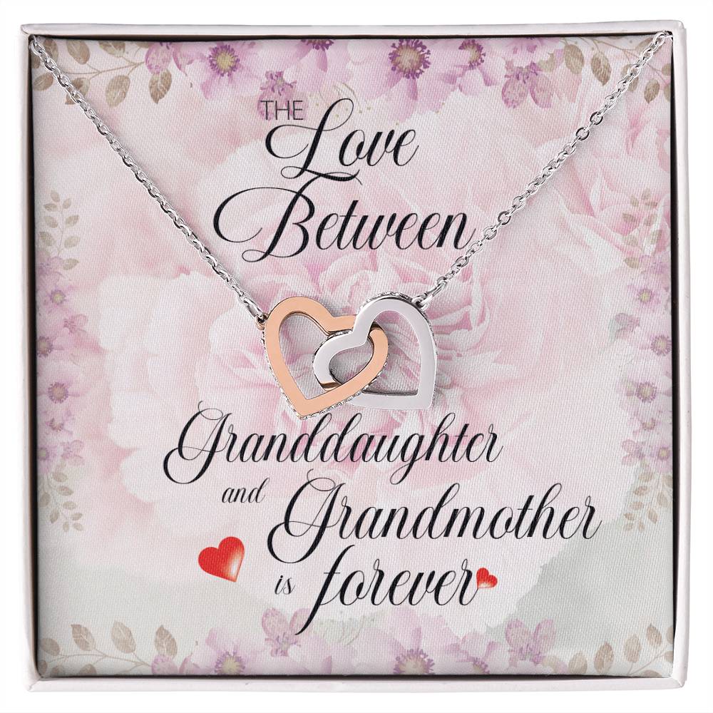 Love Granddaughter Forever. Interlocking Hearts Necklace
