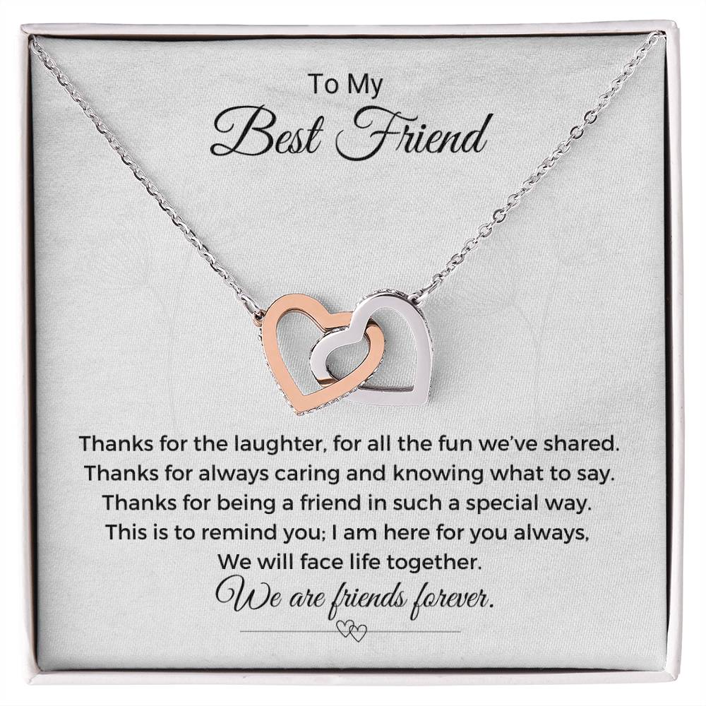 Thanks For The Laughter Necklace Interlocking Hearts Necklace