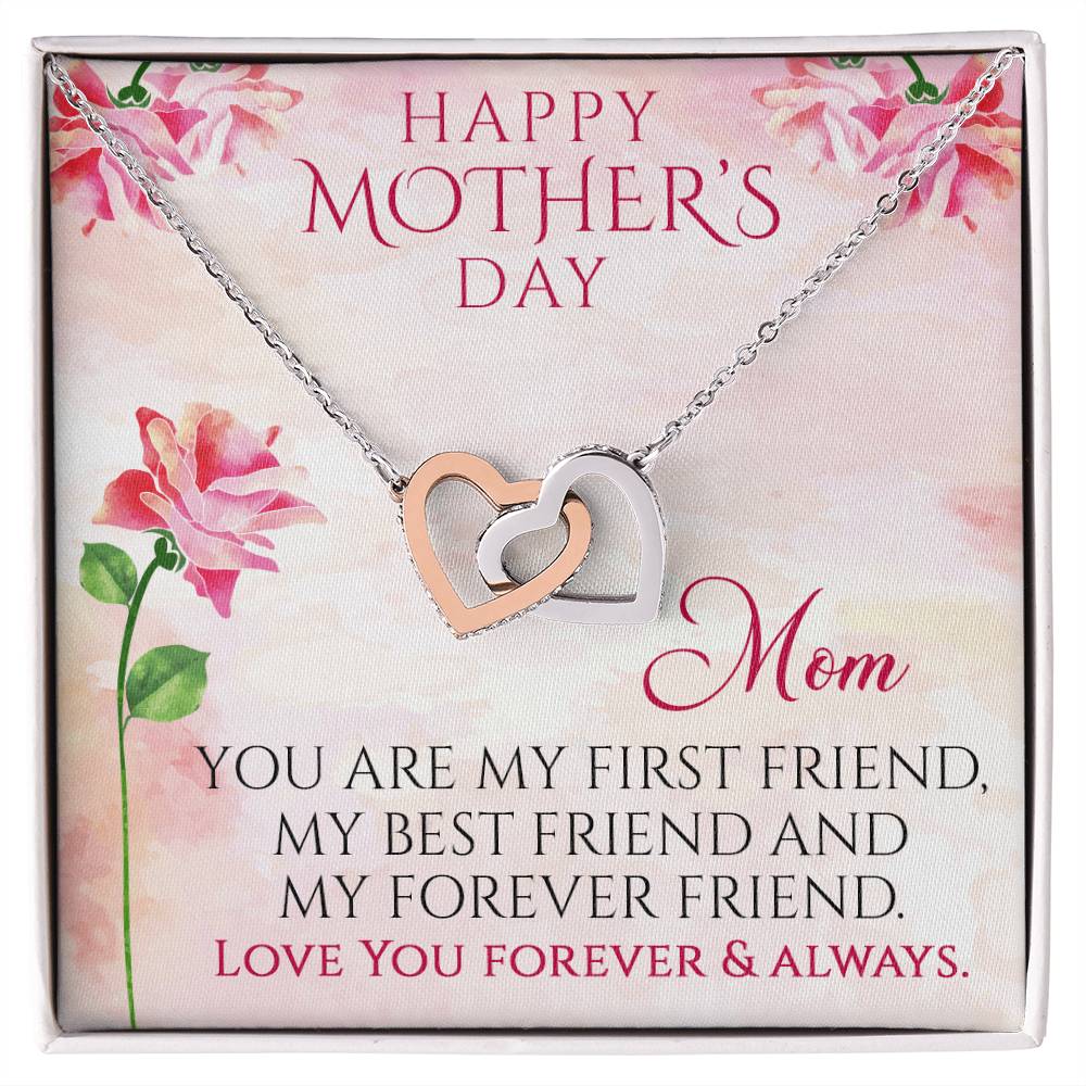 Happy Mother'S Day Gift Interlocking Hearts Necklace