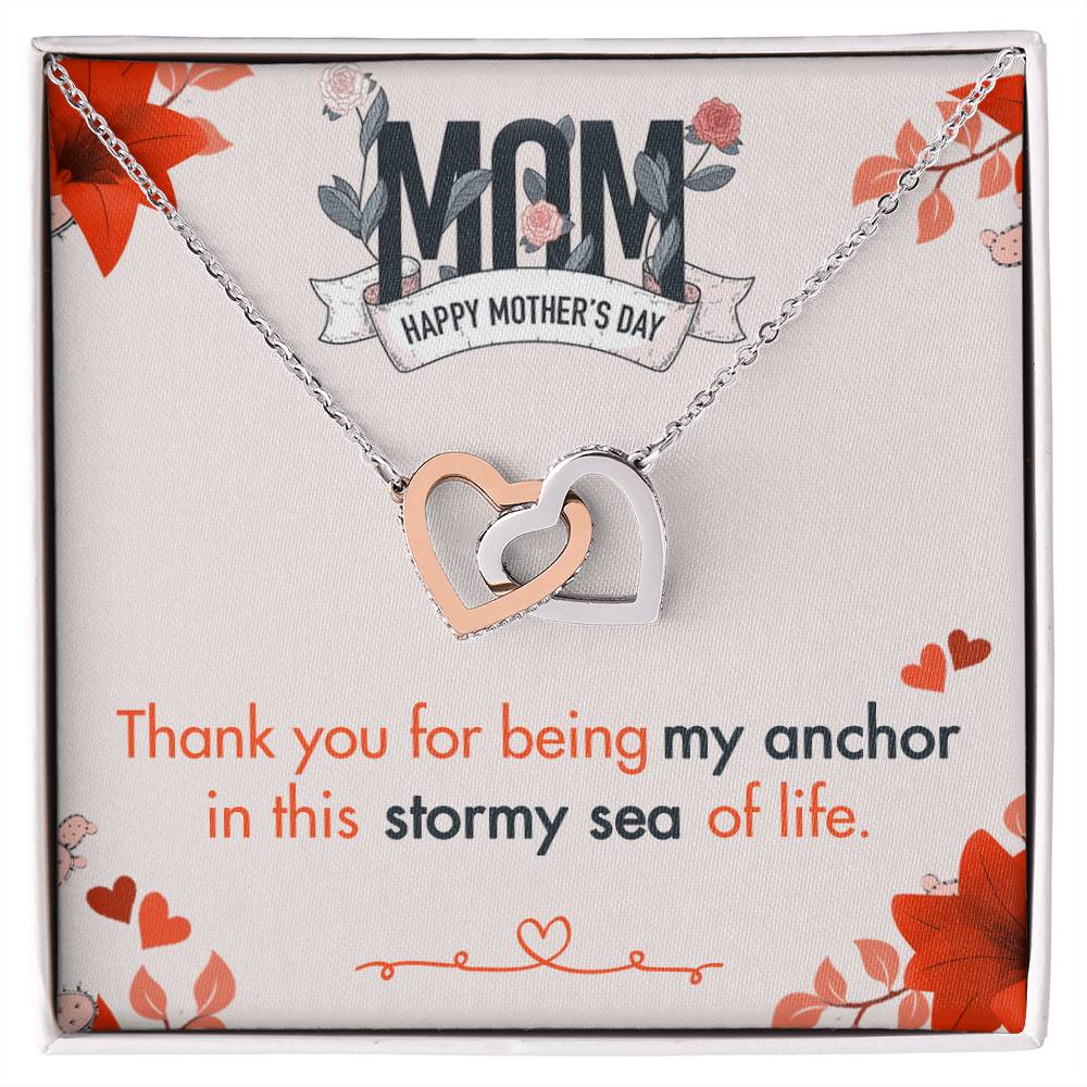 Thank You For Being My Anchor V2 Interlocking Hearts Necklace