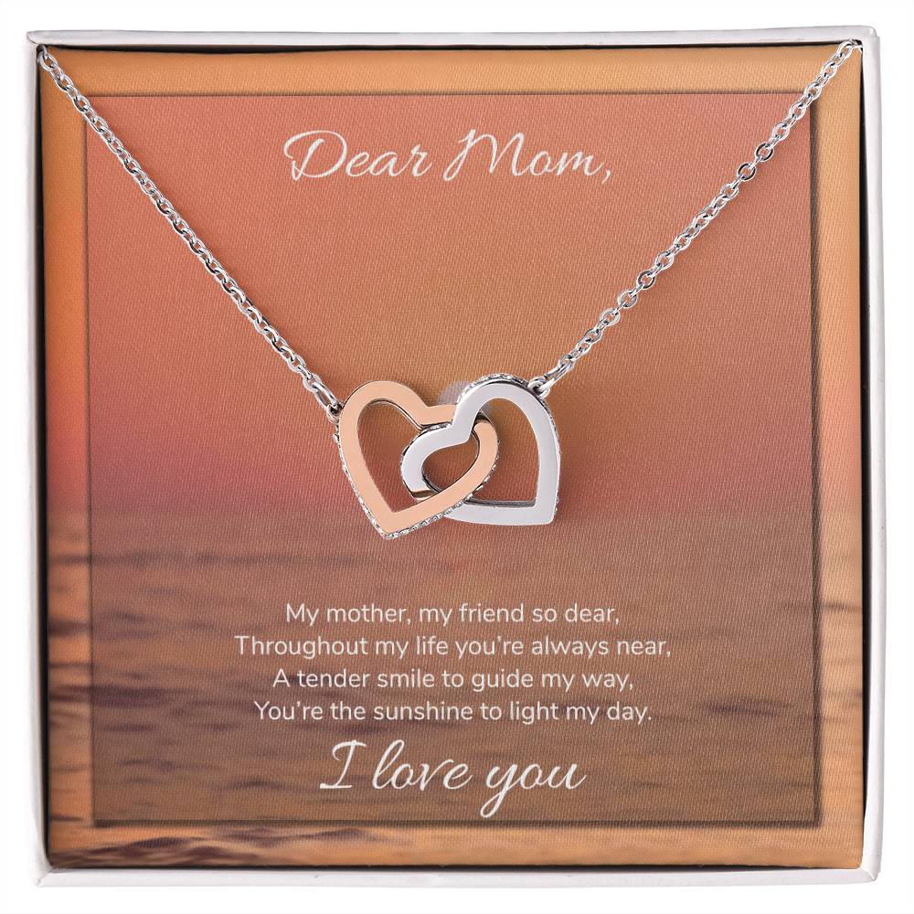 Dear Mom Interlocking Hearts Necklace
