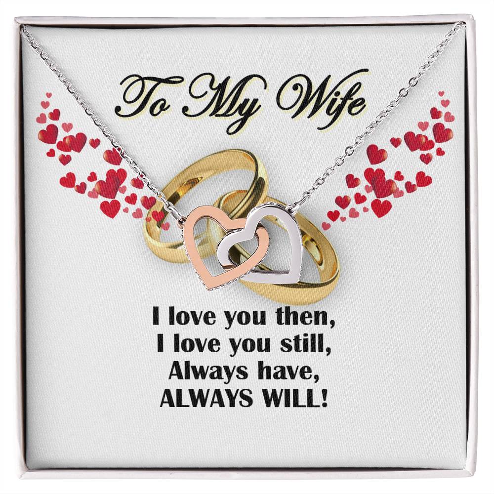 To My Wife - I Love You Forever - Perfect Gift For Wife - Tmfw26 Interlocking Hearts Necklace