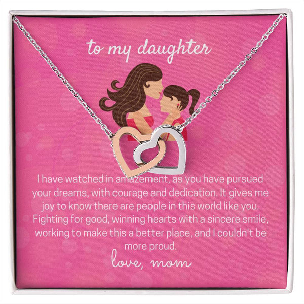 To My Lovely Daughter Interlocking Hearts Necklace