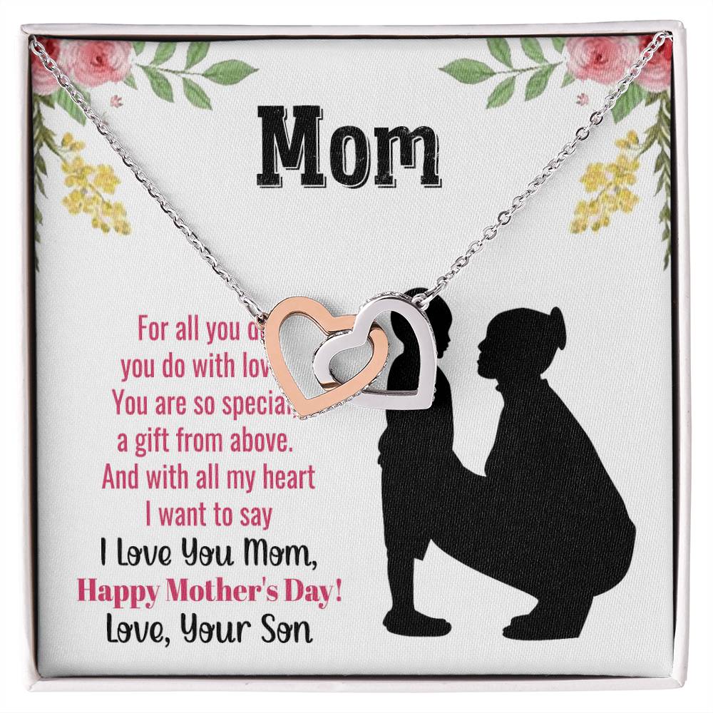 Mother&#39;S Day Necklace Gift For Mom Mothers Day Gift To My Mom Necklace For Mom Mom&#39;S Day Gift Mother Day Gift Set Interlocking Hearts Necklace