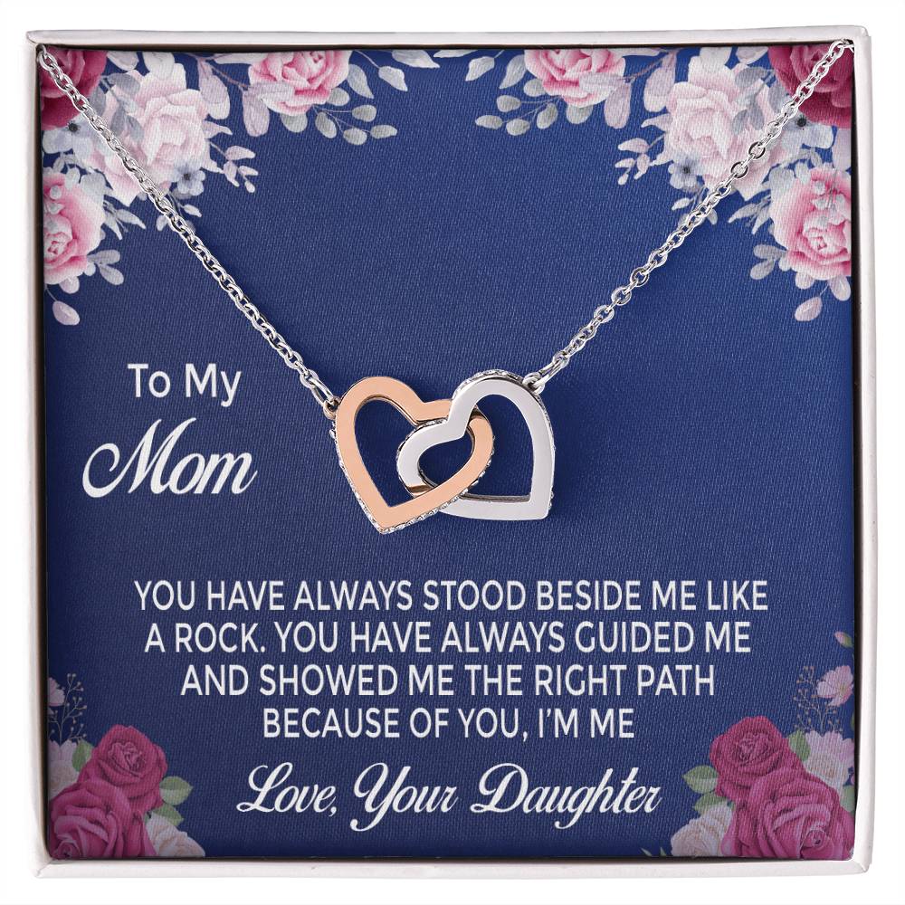 Mom Daughter Gift Mother&#39;S Day Interlocking Hearts Necklace