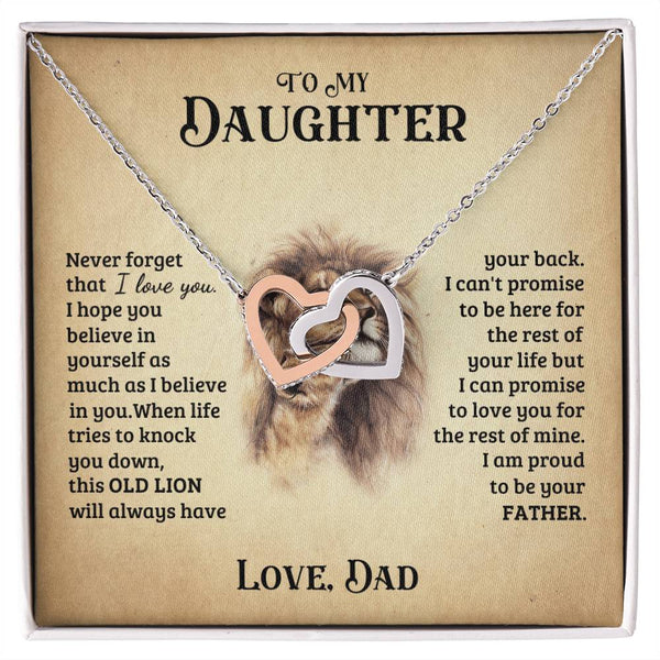 To My Daughter Necklace Gift For Daughter From Dad Christmas Gift Daughter Jewelry Interlocking Hearts Necklace