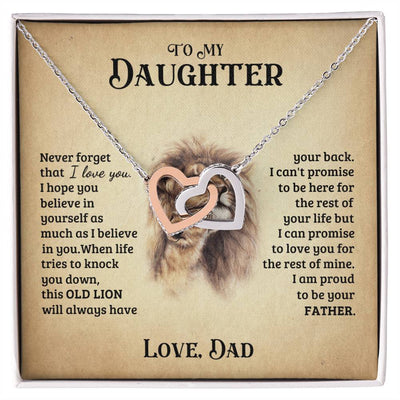To My Daughter Necklace Gift For Daughter From Dad Christmas Gift Daughter Jewelry Interlocking Hearts Necklace