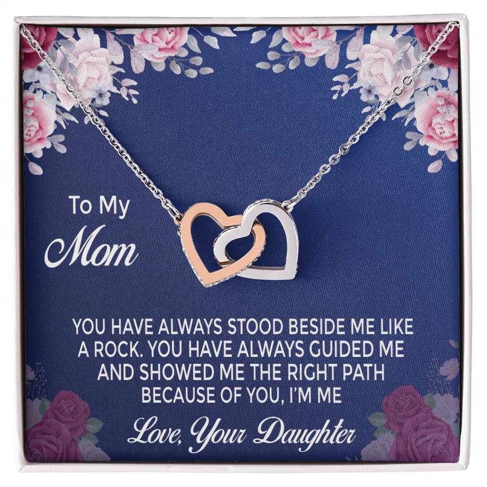 Daughter Mom Gift Mother&#39;S Day Interlocking Hearts Necklace