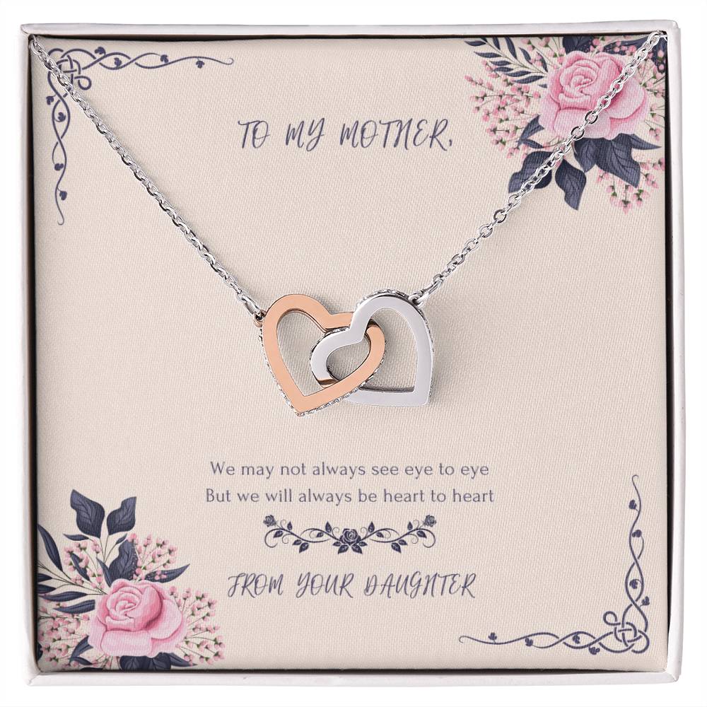 Heart To Heart Never-Ending Love Necklace From Daughter Interlocking Hearts Necklace