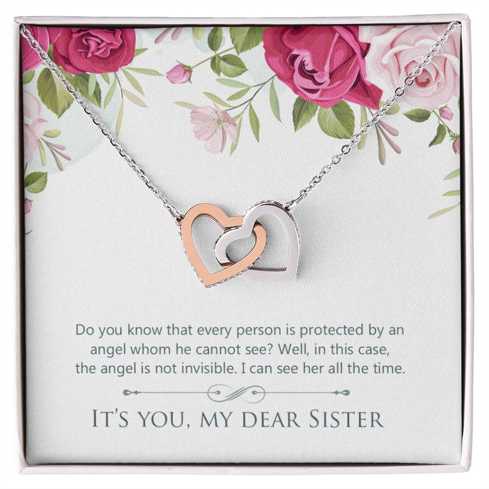 Gift For Sister - My Angel Necklace Interlocking Hearts Necklace