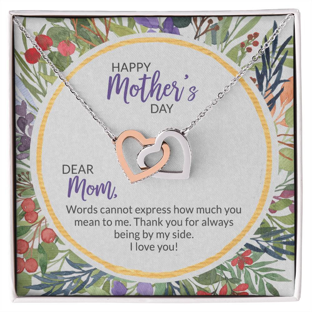 40 Mother&#39;S Day Collection Interlocking Hearts Necklace - Floral Celebration !