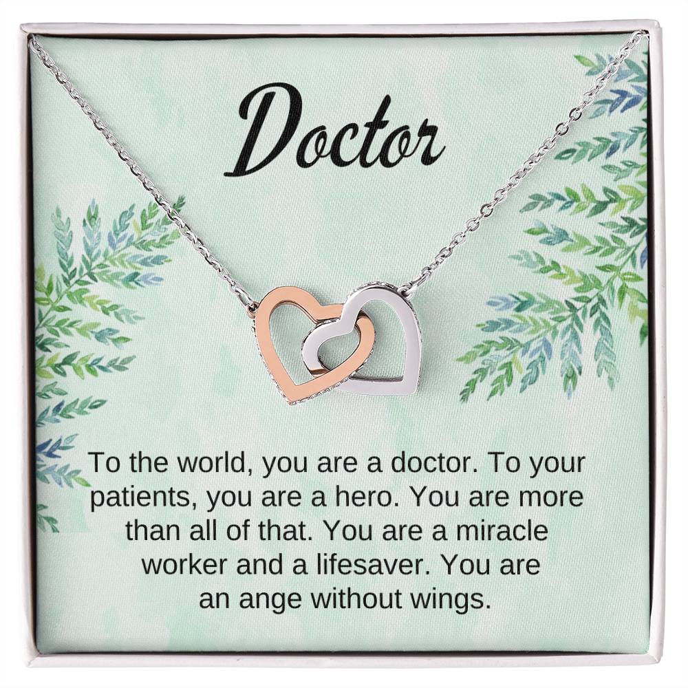 Doctor Gift Interlocking Hearts Necklace