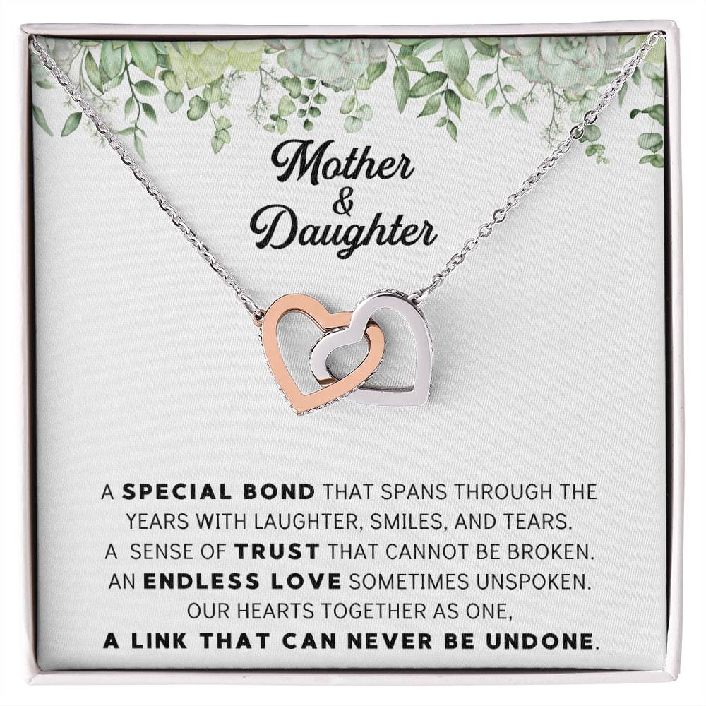 Linked Hearts Necklace For Mother Daughter Gift Minimalist Jewelry Gift For Daughter Mothers Day Sentimental Jewelry Gift For Mom Interlocking Hearts Necklace