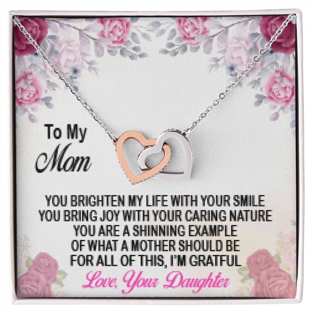 Mom Daughter Gift Mother'S Day Interlocking Hearts Necklace