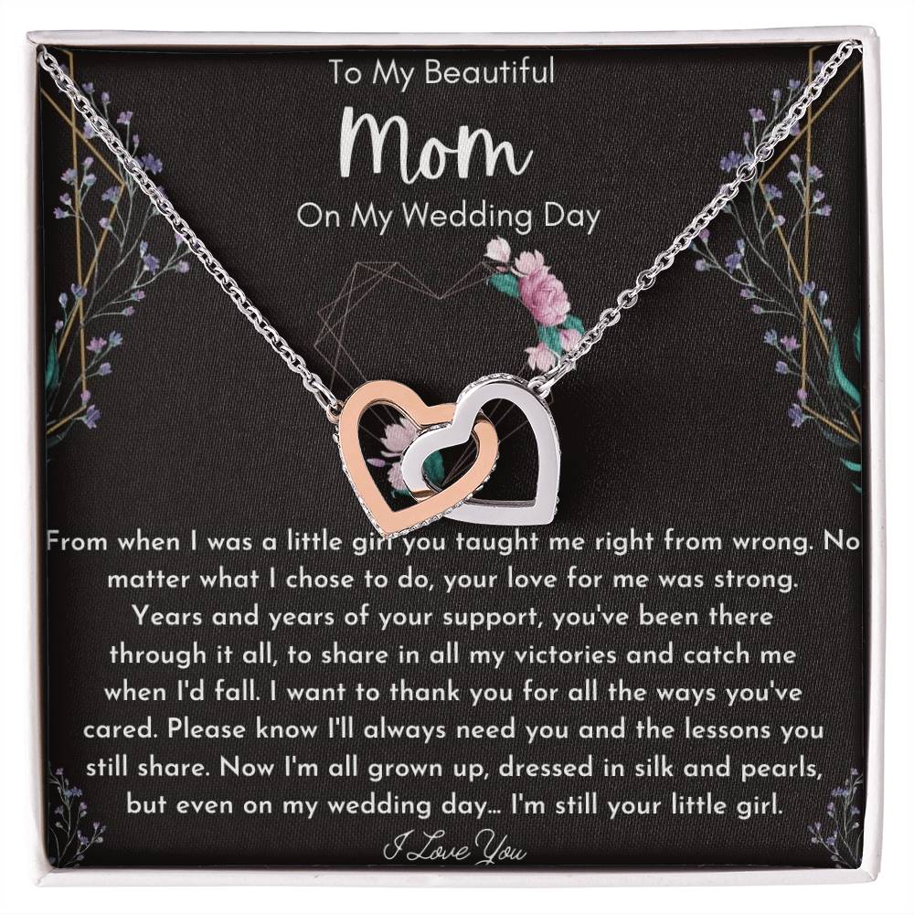 Mother Of The Bride Gift From Daughter Mother Of The Bride Necklace From Bride Eternity Necklace Mom Of Bride Gift To Mom From Bride Interlocking Hearts Necklace