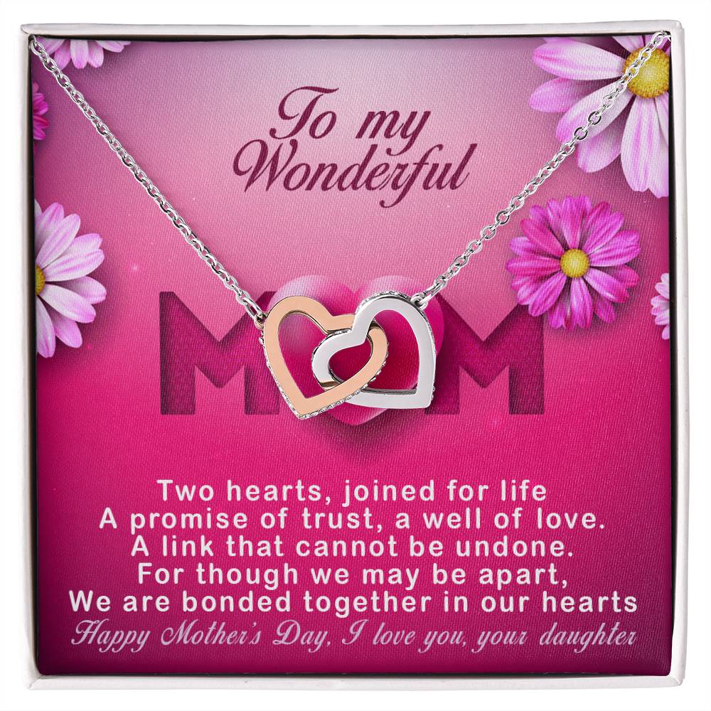 Daughters ! Perfect Mother'S Day Necklace Gift Interlocking Hearts Necklace