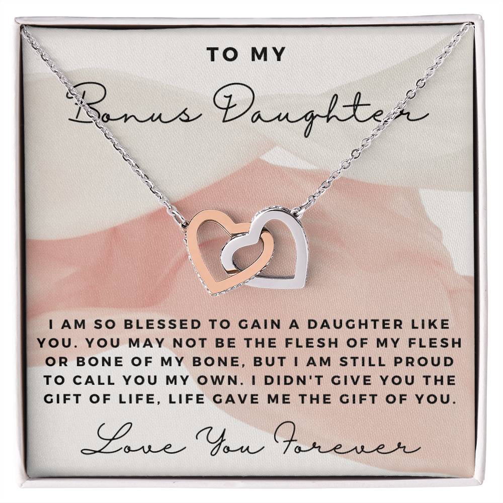 Cz Necklace Gift For Bonus Daughter Interlocking Hearts Necklace