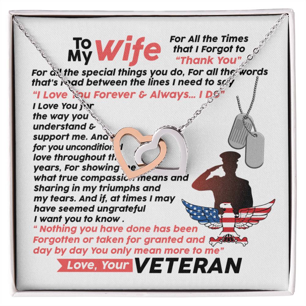 Veteran'S Wife - Interlocking Heart Necklace Interlocking Hearts Necklace