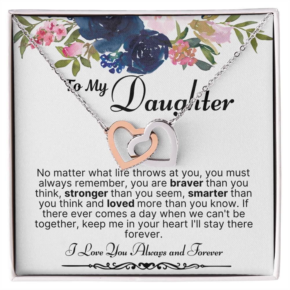Interlocking Heart Necklace-To My Daughter Interlocking Hearts Necklace