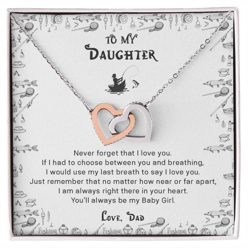 You&#39;Ll Always Be Fishing&#39;S Daughter - Interlocking Hearts Necklace