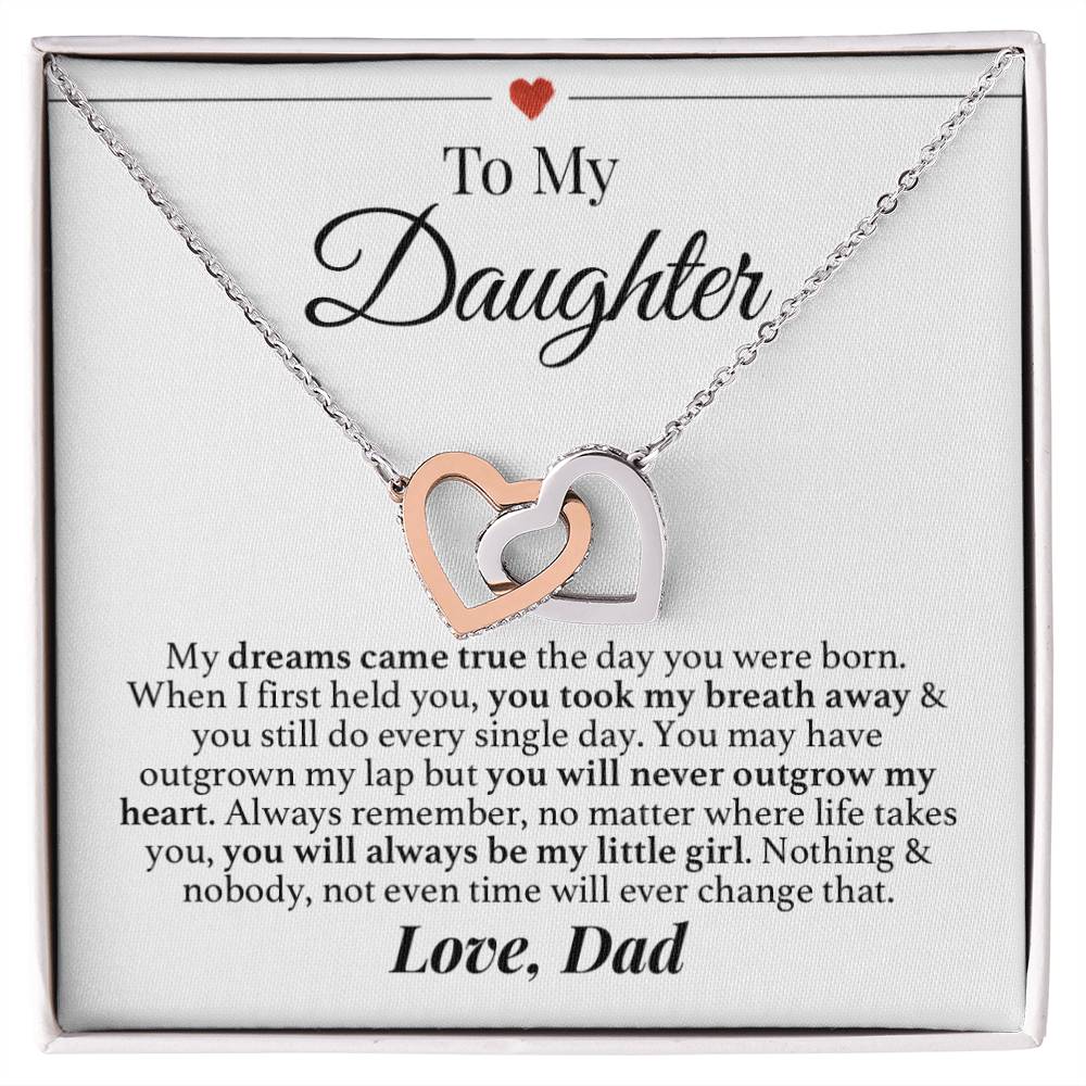 My Little Girl Dad Daughter Necklace Interlocking Hearts Necklace