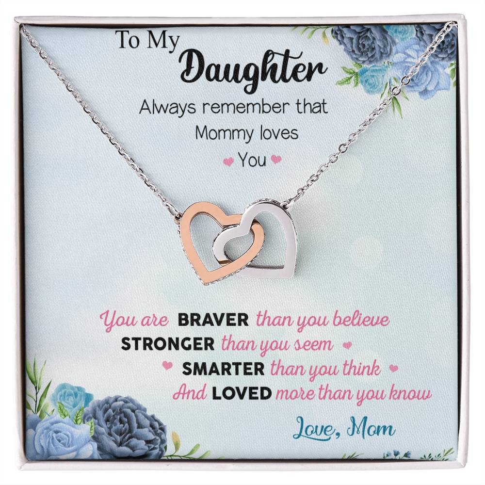 To My Daughter - Interlocking Hearts Necklace