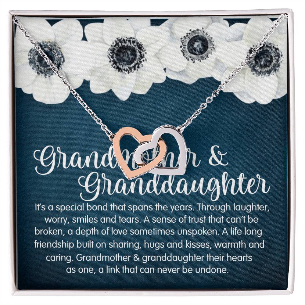 Granddaughter & Grandmother Love Interlocking Heart Necklace Interlocking Hearts Necklace