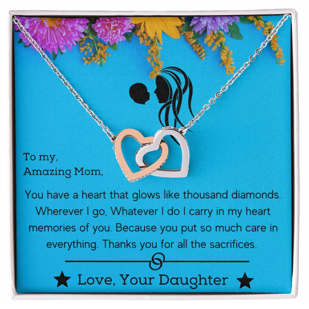 Interlocking Hearts Gift For My Super Mom Mother’S Day Necklace Interlocking Hearts Necklace