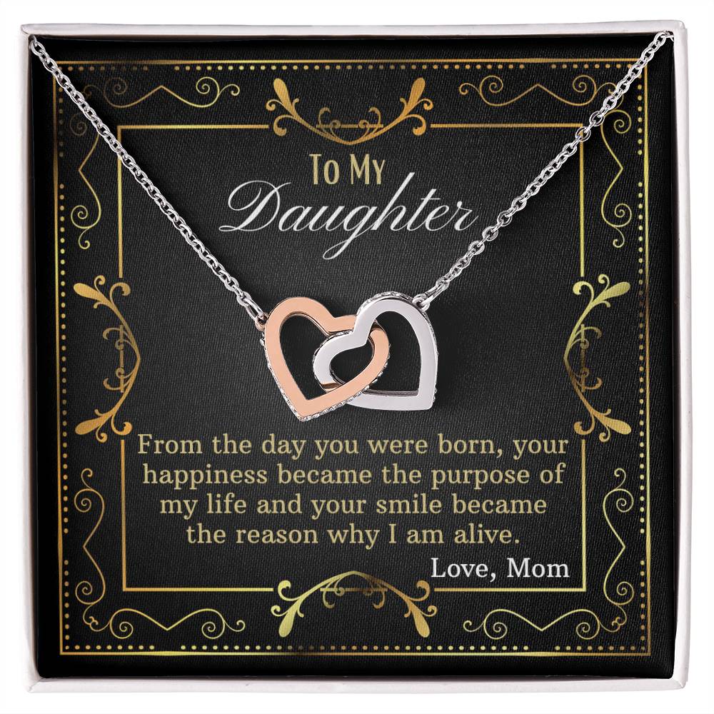 Gift From Mom To Daughter Interlocking Hearts Necklace