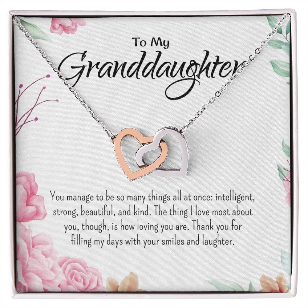 Interlocking Hearts Necklace For Granddaughter