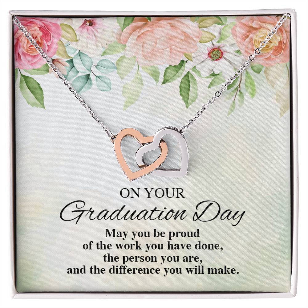 On Your Graduation Necklace Interlocking Hearts Necklace