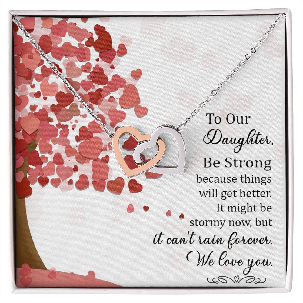 Necklace - To Our Daughter Interlocking Hearts Necklace