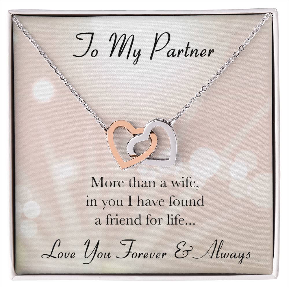 To My Partner Forever Love Interlocking Hearts Necklace